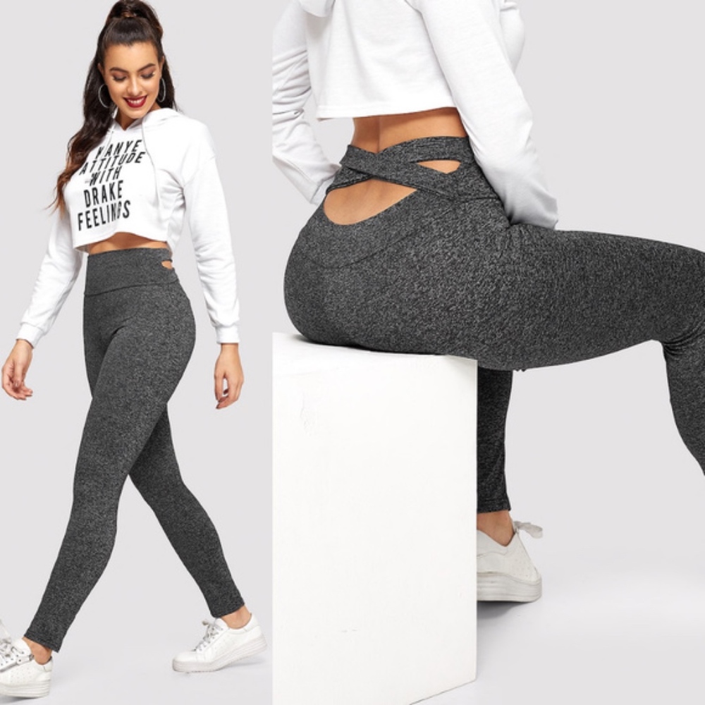 HEATHER Peep Back Leggings - 2 colors - Picture 1 of 4